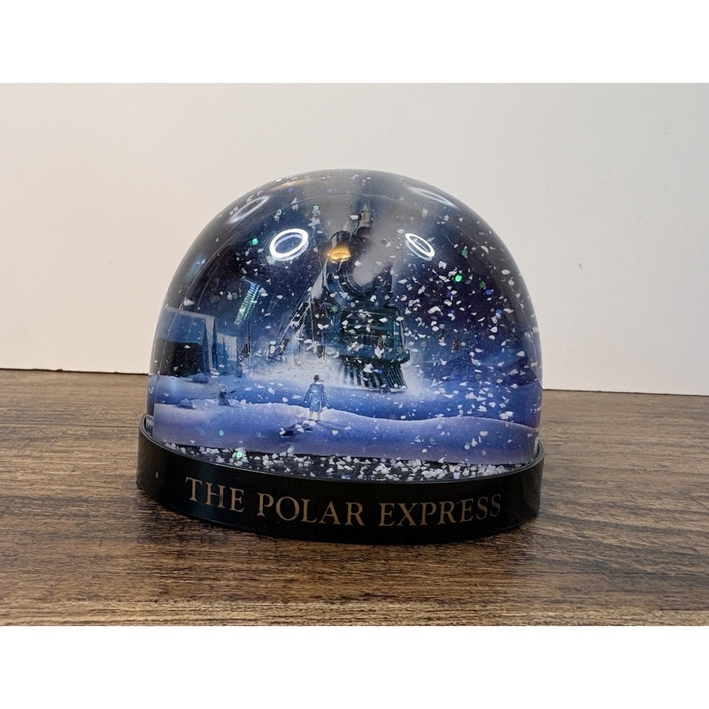 Vintage Warner Bros The Polar Express 3.5" Plastic Christmas Snow Globe 2004